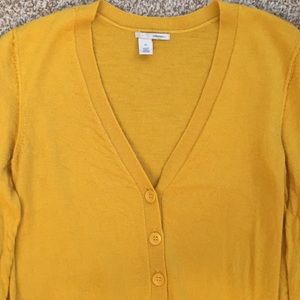 Halogen dark yellow buttoned sweater cardigan